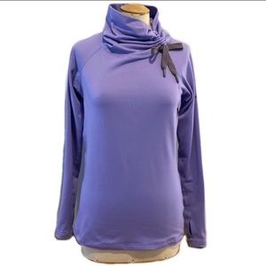 Nike lavender yoga top with side tie on collar. 88% polyester 12% spandex. Med.